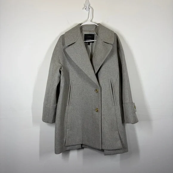 J Crew Melton Wool Swing Coat Size 8 - Picture 2 of 13